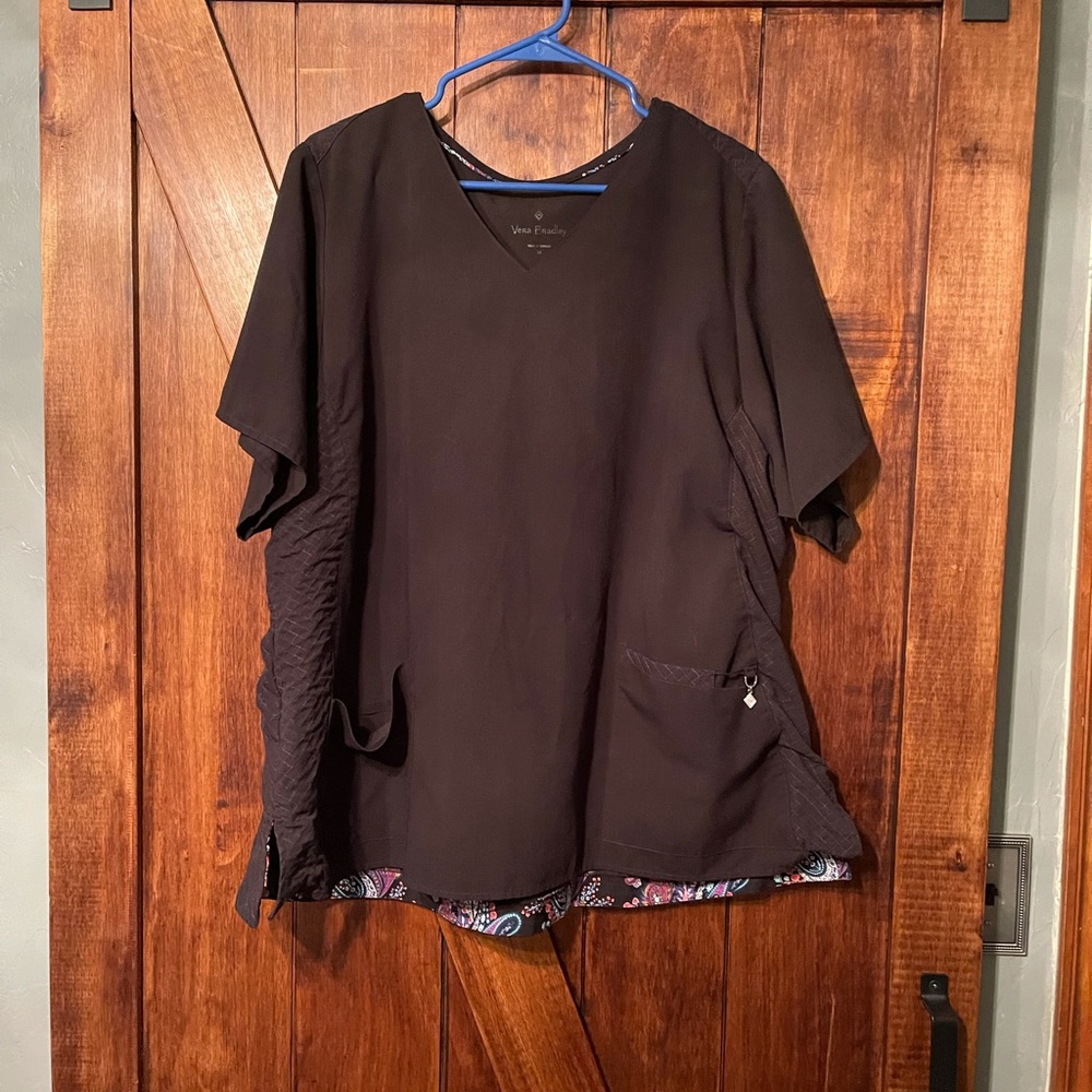 Vera Bradley Black Scrub Top